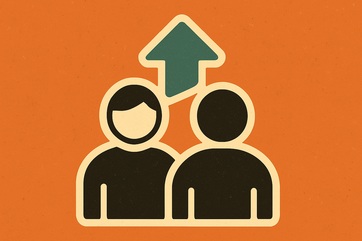 אייקון שני תלמידים וחץ כלפי מעלה